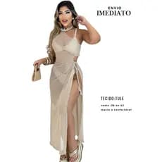 saída de praia feminina-vestido longo transparente ref:2473