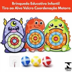 Brinquedo Educativo Infantil Tiro ao Alvo Velcro Coordenação Motora Criança