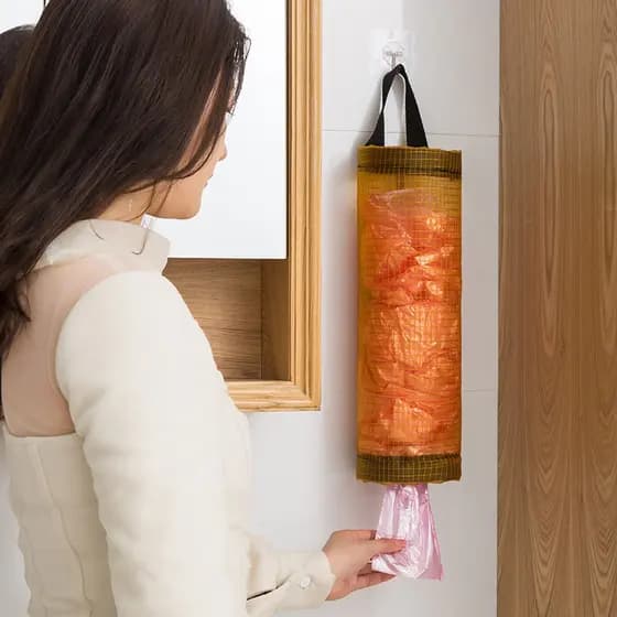 Dispenser Organizador de Sacolas - Armazenamento de Plástico para Cozinha Doméstica