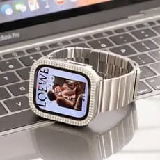 Pulseira metal magnetica com imã para apple watch serie11/10/9/8/7/6/5/3 41mm/45/44/49/46/40/