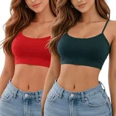 Kit 2 Cropped Feminino Alcinha Básico Confortável Verão confortável  Praia Academia