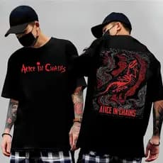 Camiseta Basica e OVERSIZED Alice In Chains Jar of Flies Man In the Box World Tour Graphic Unissex