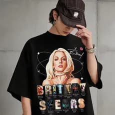 Camiseta Basica e OVERSIZED Britney Spears Bring Back Private Music Princess Pop Tour Unissex