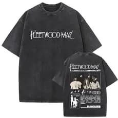 Camiseta Estonada Lavada Vintage Fleetwood Mac Rumours Capa Album Graphic Te Banda Tour Unissex