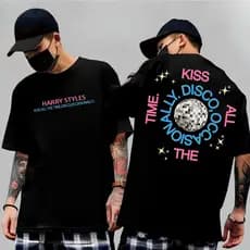 Camiseta Basica e OVERSIZED Harry Styles Kiss All the Time Disco Occasionally Together World Tour