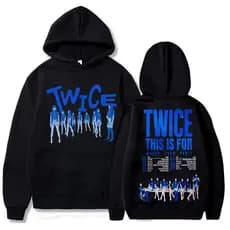 Moletom Canguru Blusa De Frio Twice This is For World Tour Graphic Kpop Unissex