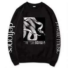 Moletom Careca Gola Redonda Deftones Private Music Snake Sacto Adrenaline World Tour Unissex
