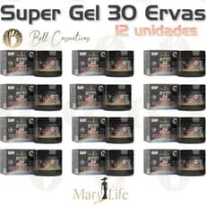 Kit 12 unid Super Gel 30 Ervas 250g Mary Life