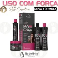 Kit Liso com Força Bio Instinto Hidratação Ressecados Quebradiços Opacos e sem Brilho Alta Nutrição
