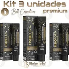 Kit 3 Pomada Fisiofort Premium Bio Instinto 150g