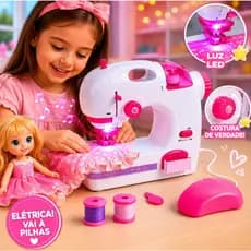 Brinquedo Máquina Costura Infantil Elétrica Costura de Verdade Diversão Férias Escolar Criança