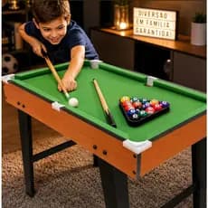 Mesa de Sinuca Infantil Bilhar Profissional 69cm Jogo Completo com Acessórios