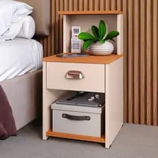 Mesa De Cabeceira Painel Nicho Cleo Decoração Quarto Com Gaveta Concha Boss - Queima Estoque
