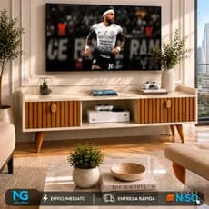 Rack Bancada com pés 1.20 Life Orfeu e Vegas 0.90 com 2 Portas ou 1.5 cm Moderno Parede TV Até 50Pol - QUEIMA ESTOQUE