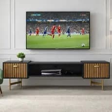 Rack Bancada Leão Sala opcao com Pés 1.80 cm Para Tv 75 pol Suspenso Home com 2 Portas - LANCAMENTO COPA BRASIL