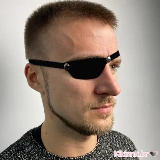 Masculino Medieval Relevo Tapa-Olhos Couro Cobre Pirata