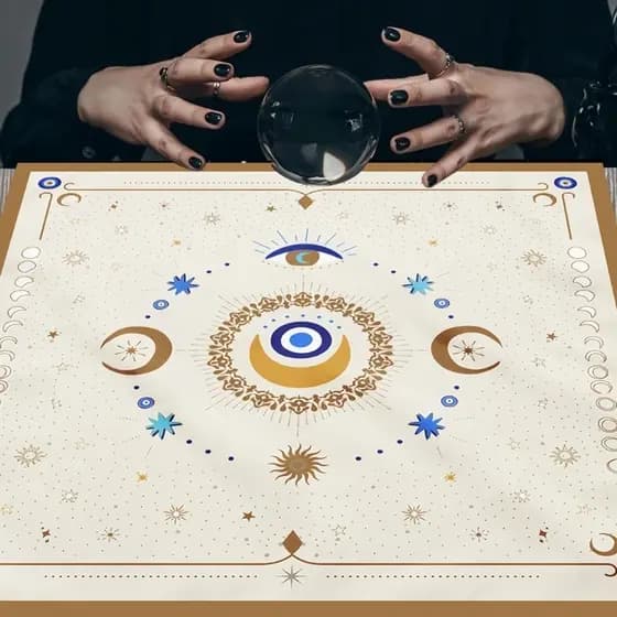 Toalha Mesa Para Cartas Tarô Estone , Olho , Lua , Adivinhação , Tapeçaria , Suprimentos Bruxaria