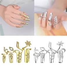 Estone 4 Peças Anéis Juntas Ajustáveis Para Personalidade Elegante Anel Unha Articulação