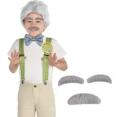 Estone Conjunto Bigode , Barba E Sobrancelhas Falsa , Kit Cinza , Festa Halloween