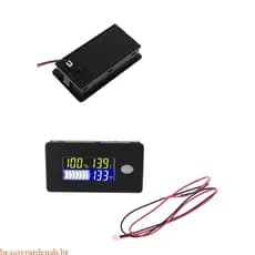 beautygardenab Testador Capacidade Digital Medidor Temperatura Tensão Nível Percentual