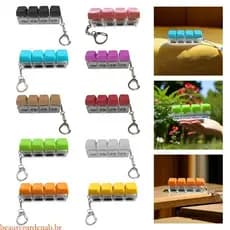 beautygardenab Pequeno Teclado Mecânico Chaveiro Pingente Saco Chaves Do Carro Acessório Elegante