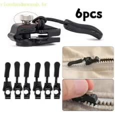 CLO 6 12 Peças Fixador Zíperes Ajustáveis 3 Ferramenta Reparo Diferente Instantâneos Controle Deslizant