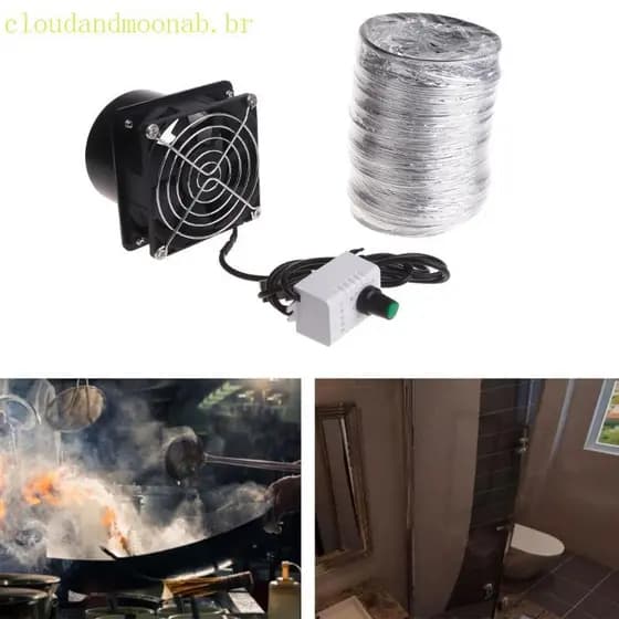 CLO USB Exaustor Duto Ventilador Ventilação Ar Extrator Janela Banheiro Cozinha