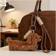 Adorável Dachshund Chaveiro Pelúcia Para Aprimoramento Bolsa Macia Pingente Melhora Sua Decorações Elegante
