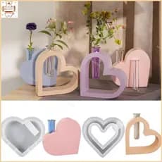 Vaso Forma Coração Molde Silicone Resina Epóxi Moldes Vasos Flores Recipiente Planta Hidropônica G