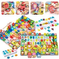 Jogo Educativo Pedagógico Alfabeto Letras e 3D Infantil Painel Números Formas Cores Educativo Escolar