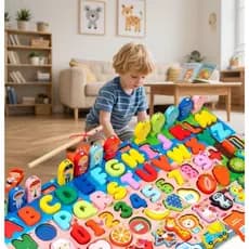 Brinquedo magnético montessori Crianças quebra-cabeça sobre letras digitais animal educação peixe brinquedo