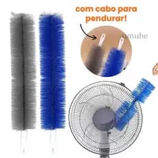 Escova de Limpeza e Dobrável - Cabo Longo com Cabeça de Microfibra para Ventilador, Grade de Ar Condicionado e Persianas