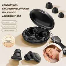 Tampão de Ouvido para Dormir - Inclui 4 Pares Silicone Super Macio, Ideal para Viagem e Trabalho