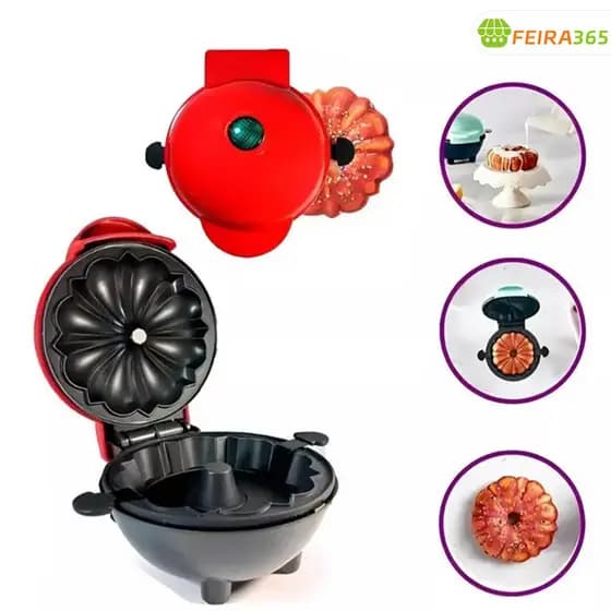 Máquina Portátil Elétrica para Assar Bolo e Waffles 110V