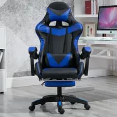 Cadeira Gamer Premium Escritório Giratória 360º Reclinável Apoio Para Pés E Encosto Ajustável Couro