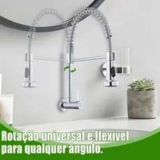 Torneira gourmet de cozinha de parede, estilo moderno para casa nova, instalação simples