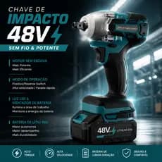 Chave De Impacto Sem Escova De Alto Torque , Bateria Única Para Casa E Trabalho