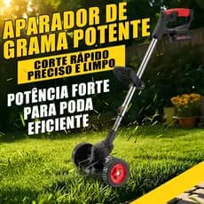 Roçadeira Aparador Portátil com Dupla Bateria 48V Sem Fio, Ideal para Jardim Residencial