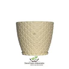 Vaso Para Plantas Coluna Bojo Diamante 3D em Polietileno P Jardim Casa Decorativo
