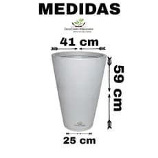 Vaso para Plantas Coluna Redonda Escovada 59cm Texturizado Grafiato