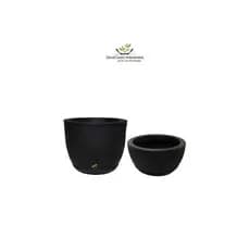 Kit 2 Vasos para plantas Bojo P + Bacia P Escovados Jardim Casa Decorativo