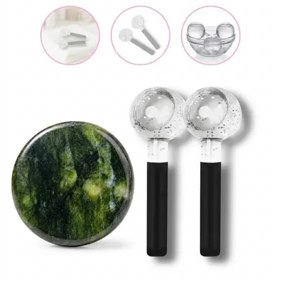 Esferas Para Cromoterapia E Massagem Facial Glitter Prata