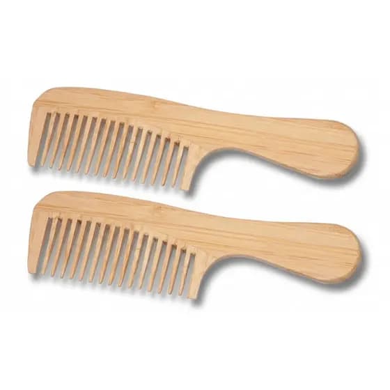 Kit 2 Pentes De Madeira De Lei P/ Cabelo E Barbar Vctec
