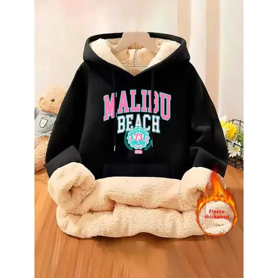 Blusa Moletom Feminino Casaco Moletom Feminino Moletom Peluciado Feminino Pelinho Qualidade Exclusivo Estiloso
 Preto