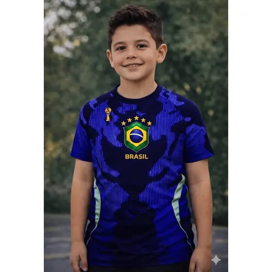 Camiseta Infantil Masculina Modelagem Unissex Manga Curta Versátil Infantil 2026