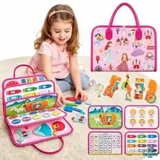 Montessori Busy Board Para Crianças Brinquedos Sensorial Maleta Educativa Brinquedo Motoras Livro