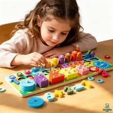 Brinquedos educativos para crianças: Quebra-cabeça de aprendizagem precoce com blocos numéricos