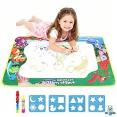 Tapete De Desenho De Água 80x60cm Brinquedo Doodle Placa De Pintura Infantil Com 2 Canetas Mágicas Educativo