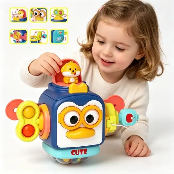 Brinquedos Montessori, brinquedos sensoriais de seis lados feitos de material ABS de alta qualidade