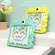 Lousa Mágica Caneta Magnética prancheta Infantil Educativo Autismo Cartelas Desenho